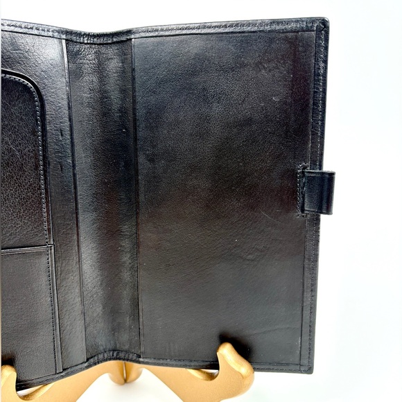 COACH Vintage Slim Black Leather Bifold Checkbook Card Wallet - Picture 9 of 14